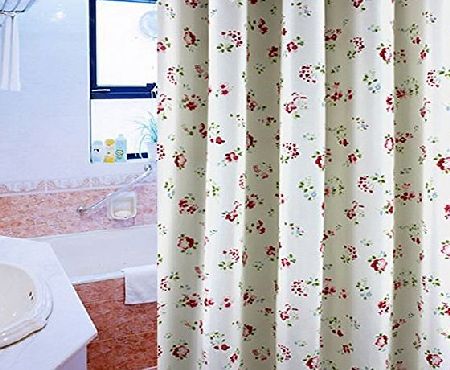 S-ZONE Rural Flower Water Proof Mildew Proof Bathroom Polyester Fabric Shower Curtain 72x78 Inch with 12 Hooks