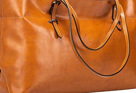 S-ZONE Womens Vintage Genuine Leather Tote Shoulder Bag Handbag