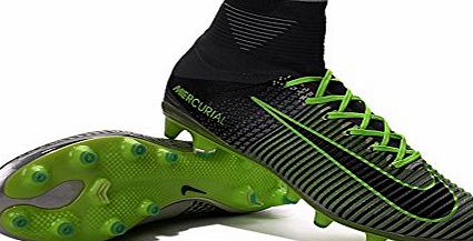 SabrianErion Shoes Mens Mercurial Superfly V AG-Pro Black and Green Football Soccer Boots