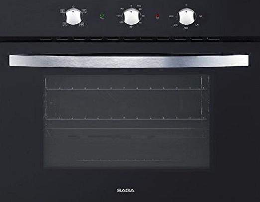Saga  F606GL 60cm Built-in Electric Single Fan Oven with Rotisserie Black Glass