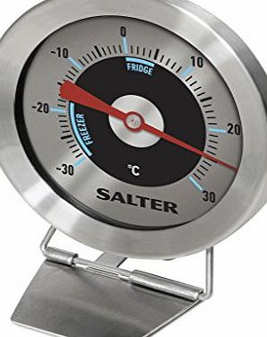 Salter Stainless Steel Fridge and Freezer Thermometer, Silver