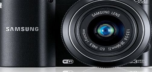 Samsung NX1100 Smart WiFi Digital Compact System Camera - Black (20.3MP, 20-50mm Lens Kit)