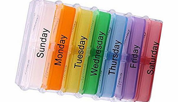 Sanwood Medicine Weekly Storage Pill 7 Day Tablet Sorter Box Container Case Organizer