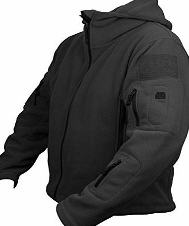 Savage Island Tactical Recon Full Zip Hooded Fleece Jacket Army Hoodie Security Police (Large, Black)