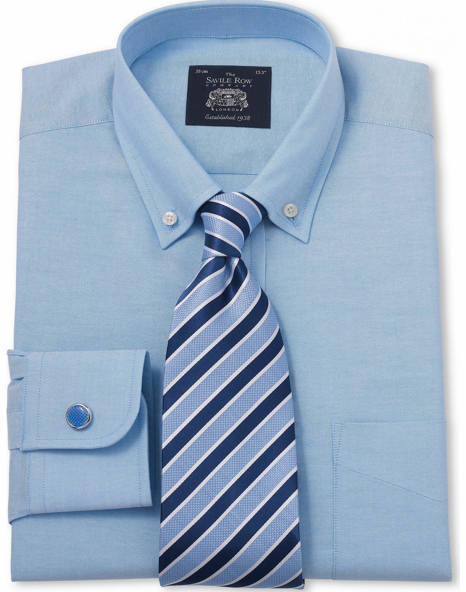 Savile Row Company Blue Pinpoint Classic Fit Shirt 18 1/2``