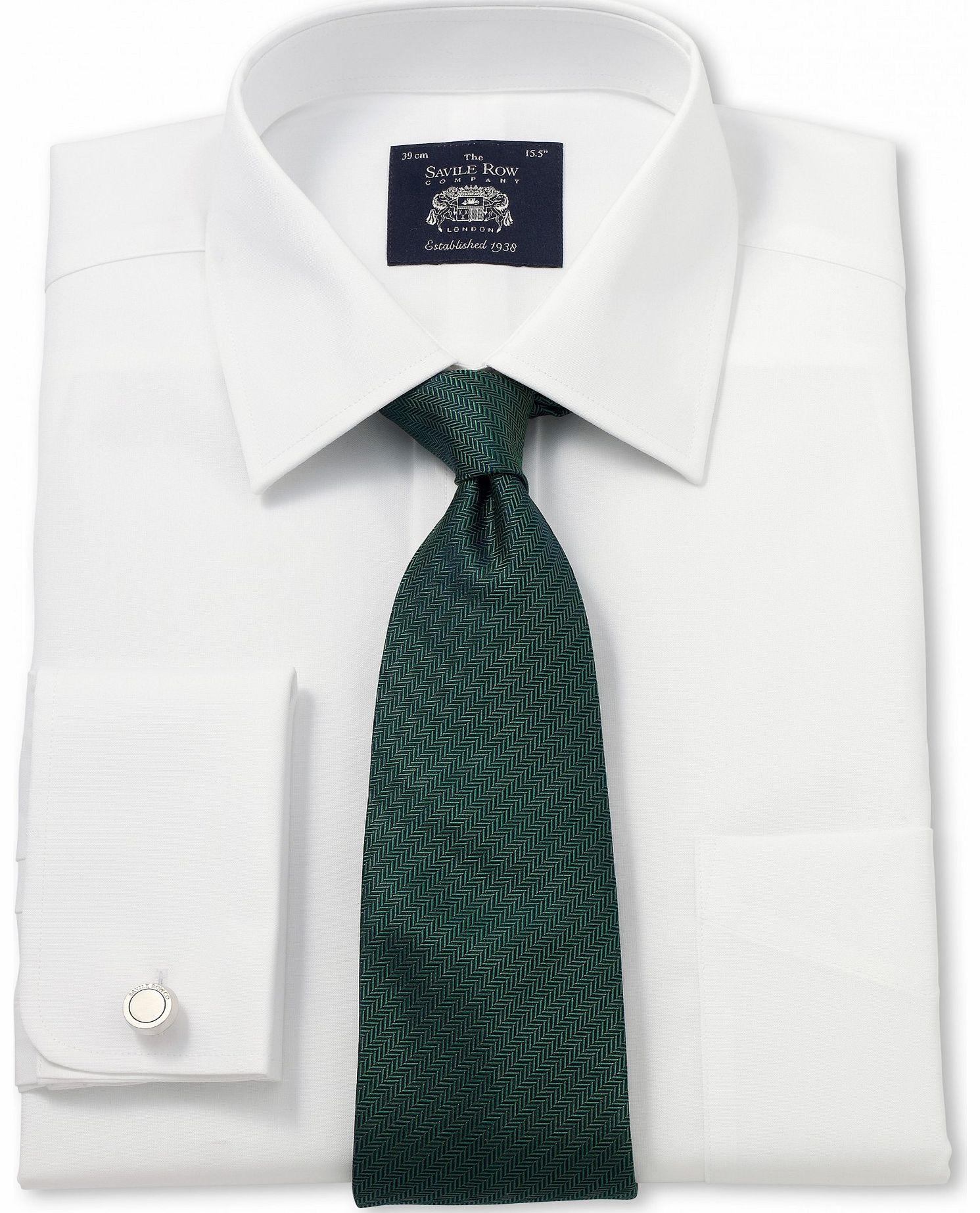 Savile Row Company White Non-Iron Classic Fit Shirt 16 1/2`` Double