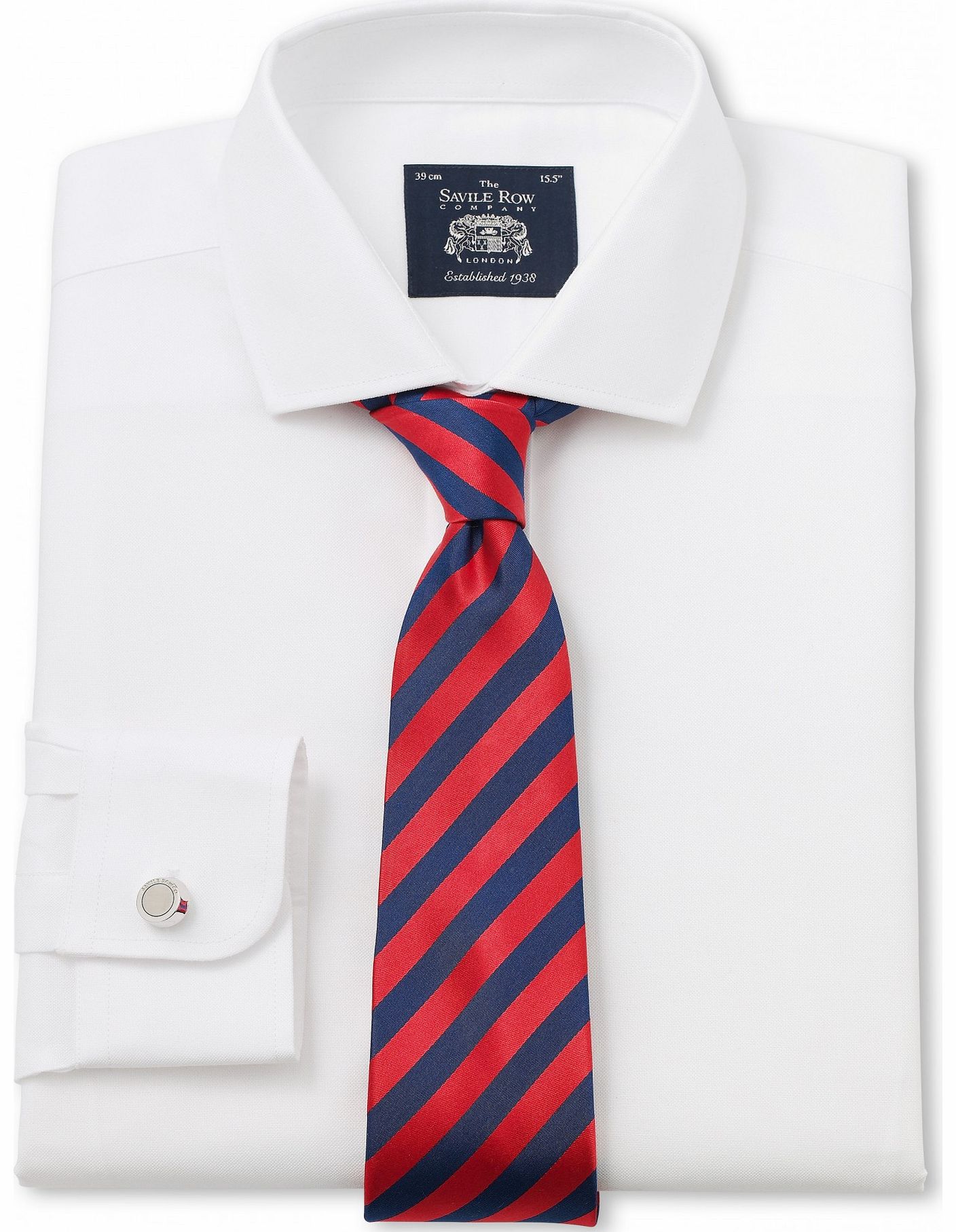 Savile Row Company White Pinpoint Extra Slim Fit Shirt 15`` Double