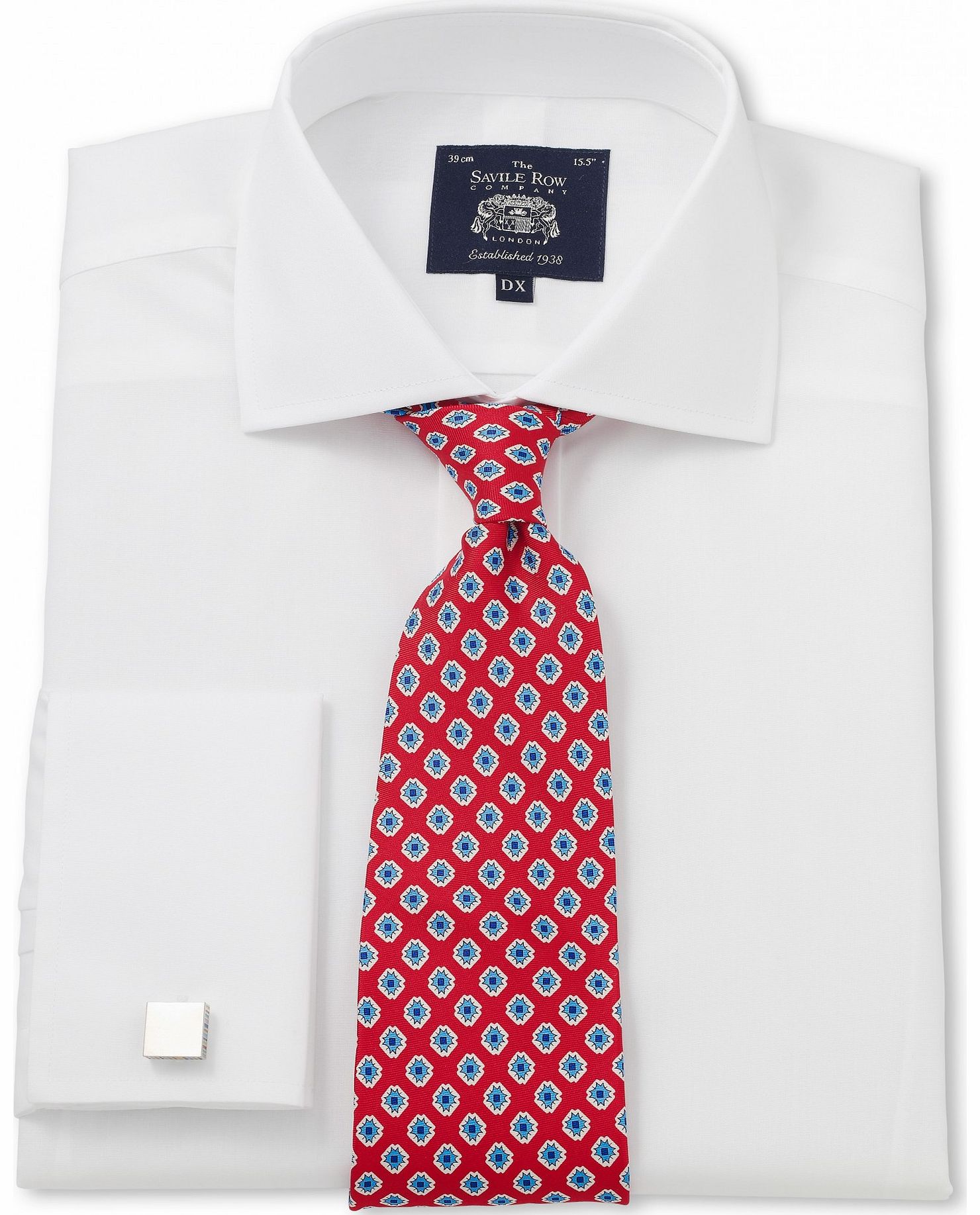 Savile Row Company White Poplin Slim Fit Shirt 15 1/2`` Lengthened