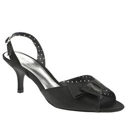 Schuh Female Sienna Bow Slingback Fabric Upper Low Heel Shoes in Black, Stone