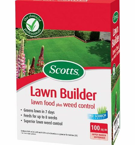 Scotts Miracle-Gro Scotts Lawn Builder 100 sq m Lawn Food Plus Weed Control Carton