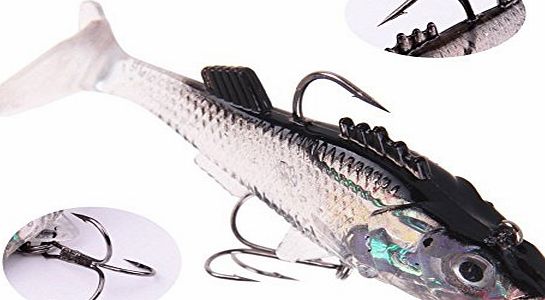 seguryy 1pc 8.5cm / 3.3in Silicone Soft Lures Worm Fishing Baits Bass Trout Shad Bait Crank Swim