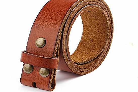 Senmi New Vintage Mens Classic Casual Full Grain Belt Fashion Genuine Leather Belt without Belt Buckle Colour Brown (40-42, Brown)