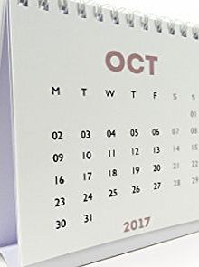 Shot Tower Studio WHITE OUT (Dusky Pink) 2017 Small Desk Calendar Freestanding Flip Monthly