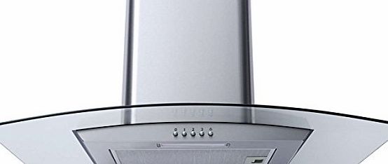 SIA CPL61SS 60cm Curved Glass Stainless Steel Chimney Cooker Hood Extractor Fan