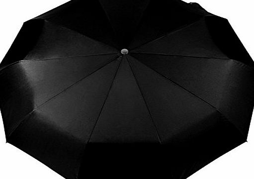 Sieyes Auto Openamp;Close Black Folding Windproof Umbrella with 10 Ribs Durable and Strong for the Fierce Wind and Unisex or Heavy Rain