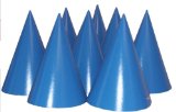 SillyJokes 8 Solid Colour Cone Hats Blue