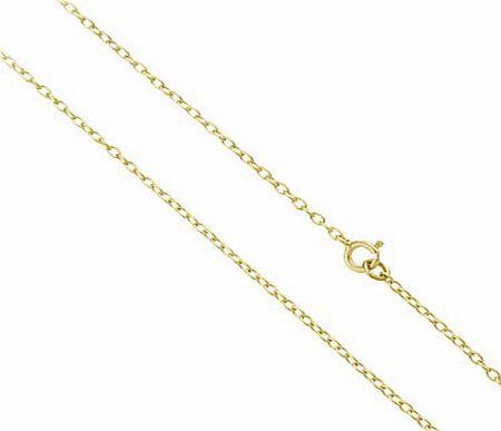 Silver Ice 18k Gold over Sterling Silver 1mm Rolo Belcher Chain Necklace 14`` 16`` 18`` 20`` 24`` 30``