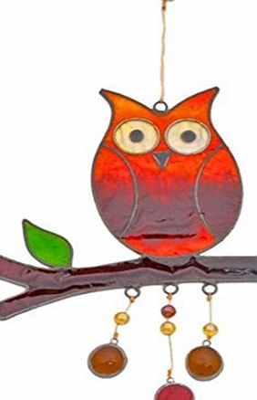 Simple Earth Owl Suncatcher Light Brown, ethically traded. Lovely window hanger