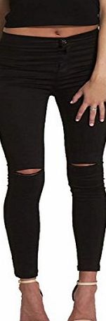 Simply Chic Outlet SCO New Womens Ladies Slim Fit Ripped Jeans Comfy Denim Trousers