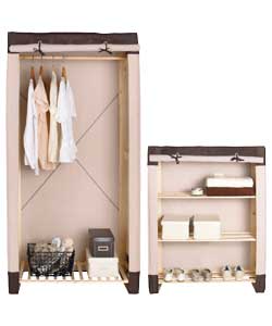 Single Wardrobe and Shelf Unit Pack - Mink and