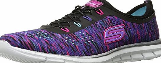 Skechers Girls Glider-Deep Space Low-Top Sneakers, Black (Black/Multi), 3 UK