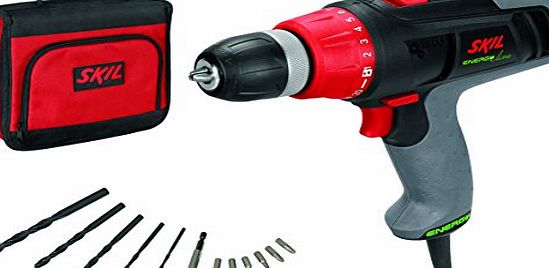 SKIL  6221AE Corded 2 speed drill driver with 6 meters long cable in storage bag (38 Nm, Accessories: 14-pcs drill and bit set)