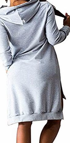 skyblue-uk  Hooded Dress Womens Long Sleeve Casual Tops Jumper Hoodie Jacket Pockets Sweater Shirt