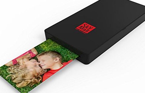 SkyMall Mobile Wi-Fi amp; NFC Photo Printer with Dye Sublimation Printing Technology amp; Photo Preservation Overcoat Layer (Black)