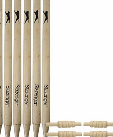 Slazenger Pro Cricket Stumps Set With Bails Wickets Sports Equipment One Size