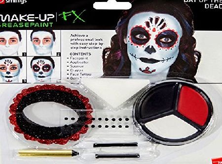 Smiffys 44226 Day of The Dead Make-Up Kit with Face Paints (One Size)