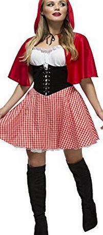 Smiffys Adult Womens Fever Red Riding Hood Costume, Dress and Hooded Cape, Once Upon a Time, Fever, Size S, 38490