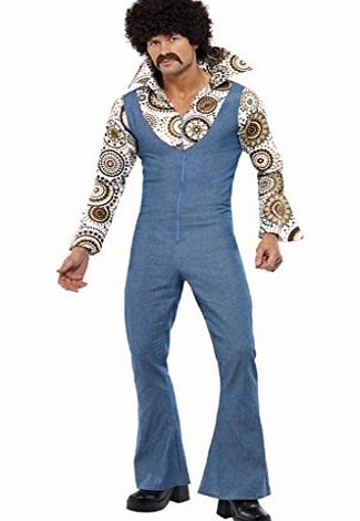 Smiffys Groovy Dancer Costume Jumpsuit with Attached Mock Shirt (XL)