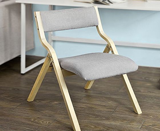 SoBuy FST40-HG, Wooden Padded Folding Chair, Dining Chair, Office Chair, Desk Chair