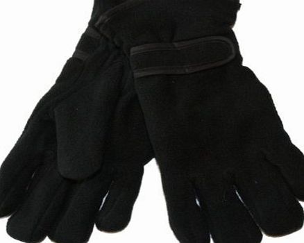 Socks Uwear Ladies Warm Fleece Winter Gloves Thermal Thinsulate Lined amp; Wrist Strap Black