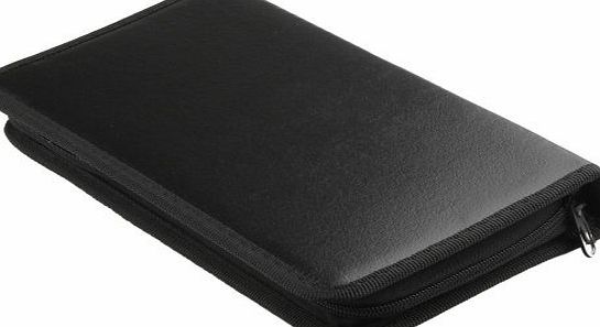 SODIAL(R) SODIAL (R)Black Leather CD DVD 80 Discs Storage Holder Case Wallet Bag Organizer