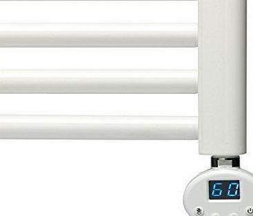 Sol*Aire R2 Thermostatic Electric Heating Elements R1 Digital Thermostatic Electric Towel Rail Heating Element Chrome amp; White *Sale*, White, 900W