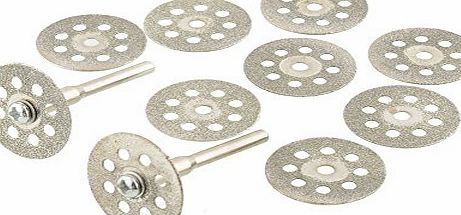 SOLEDI 10PCS Mini Sharp 22mm Vented Rotary Diamond Cutting Disks Mandrel Tools