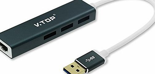 Somaer Travel Mate Serials of Aluminum 3-Port Usb 3.0 Hub with Built-in 10/100/1000 Gigabit Ethernet LAN Network Adapter (Windows, Mac OS X, and Linux support, full USB 2.0 backwards compatibility)