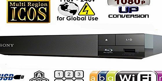 Sony 2015 SONY BDP-S3500 Multi Zone All Region Code Free Blu Ray WI-FI - DVD - CD Player - PAL/NTSC - Worldwide Voltage 100~240V - Comes with UK Style Power Supply for use in UK. By MultiSystem-Electronics