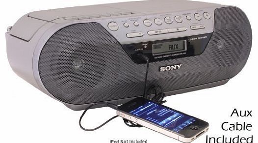 Sony CFD-S05 CD Radio Cassette Recorder with Auxiliary Cord (6 feet) Consumer Portable Electronics/Gadget