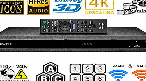 Sony  UHP-H1 4k Upscaling - 2D/3D - Wi-Fi - Blue Tooth - Hi Res Audio - Multizone All Region Code Free DVD Blu Ray Player - 2M HDMI Lead Included - 100~240V 50/60Hz Auto