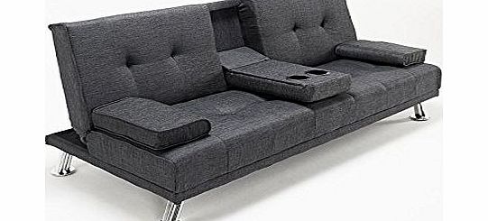 Sorrello Sofabeds Fabric Corner Unit Suite Sofa Bed Living Room Furniture (Black)