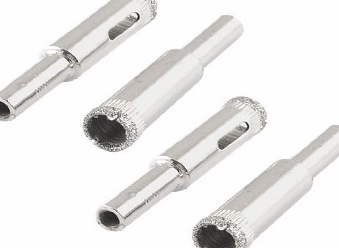 Sourcingmap 4 Pcs 10mm Dia Diamond Coated Drill Bit Marble Tile Glass Hole Saw Cutting Tool