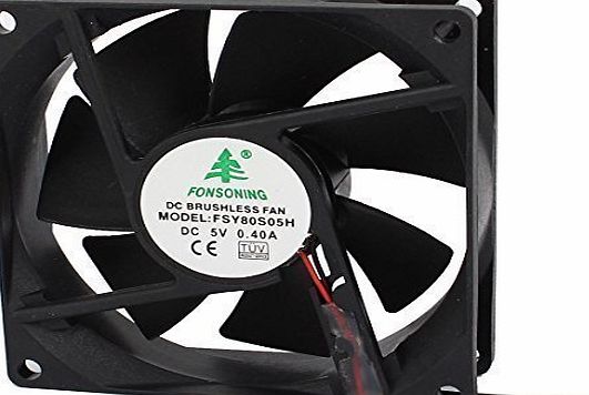 Sourcingmap  80 x 80 x 25mm DC Brushless Cooling Blower Fan USB Charger 5V 0.4A