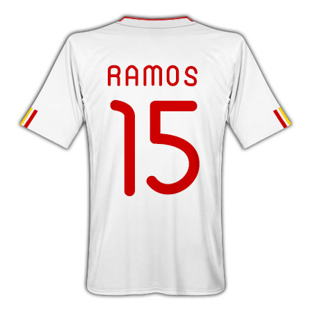 Spain Adidas 2011-12 Spain Away Football Shirt (Ramos 15)
