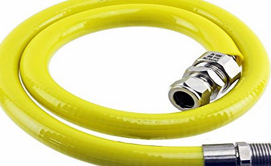 Spares2go  1/2 Inch Gas Hob Supply Pipe Connector Hose (1 Metre, Kitemark Approved EN 15266)