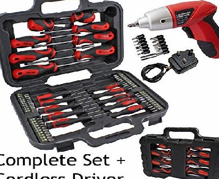 Spares2go  Complete Magnetic Screwdriver amp; Bit Tool Kit   Mini Cordless Rechargeable Electric Screwdriver