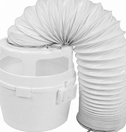 Spares2go  Universal Vented Tumble Dryer (4`` / 100mm Diameter) Condenser Hose   Wall Mount Bucket Kit