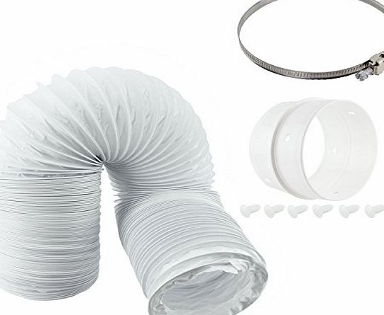 Spares2go  Vent Hose amp; Extension Ring Kit for HOOVER Vented Tumble Dryer (4`` / 100mm Diameter)