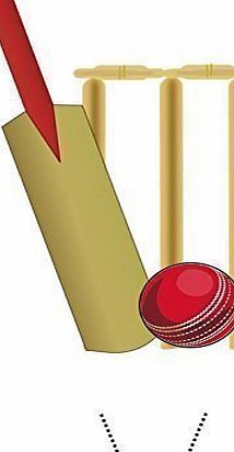 Sprinkles and Toppers 12 x Novelty Cricket Bat, Ball and Stumps Edible Standup Wafer Paper Cake Toppers